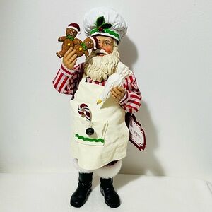 NWT Vintage Trim A Home Santa Chef Figurine with Gingerbread Cookies